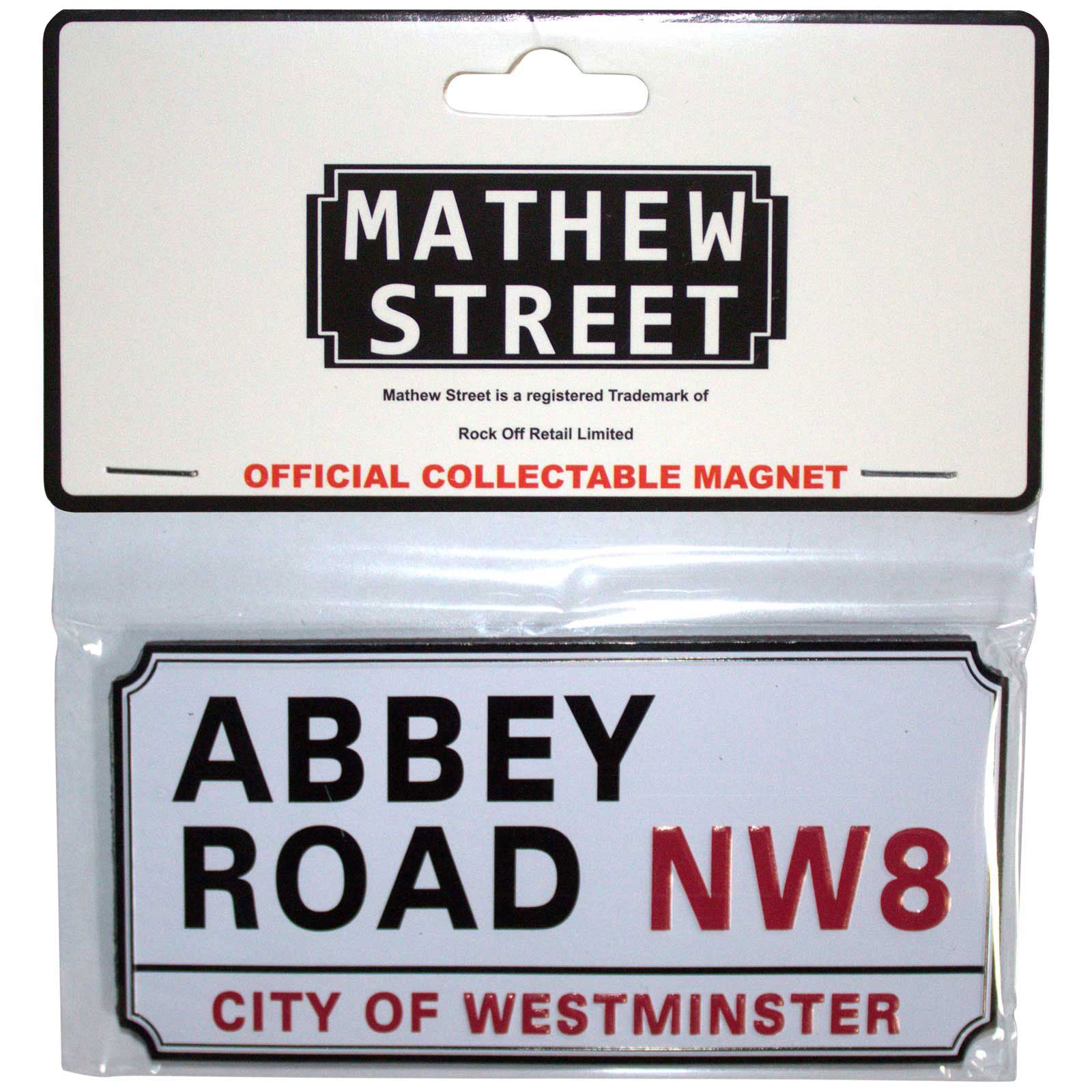 Rock Off: Abbey Road NW London Sign Embossed Premium Fridge Magnet