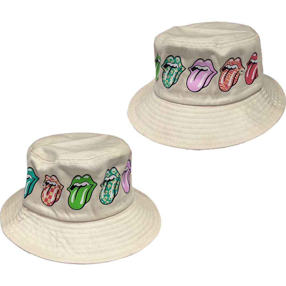 The Rolling Stones: Multi - Tongue Pattern (Natural) Cap – officielt merchandise