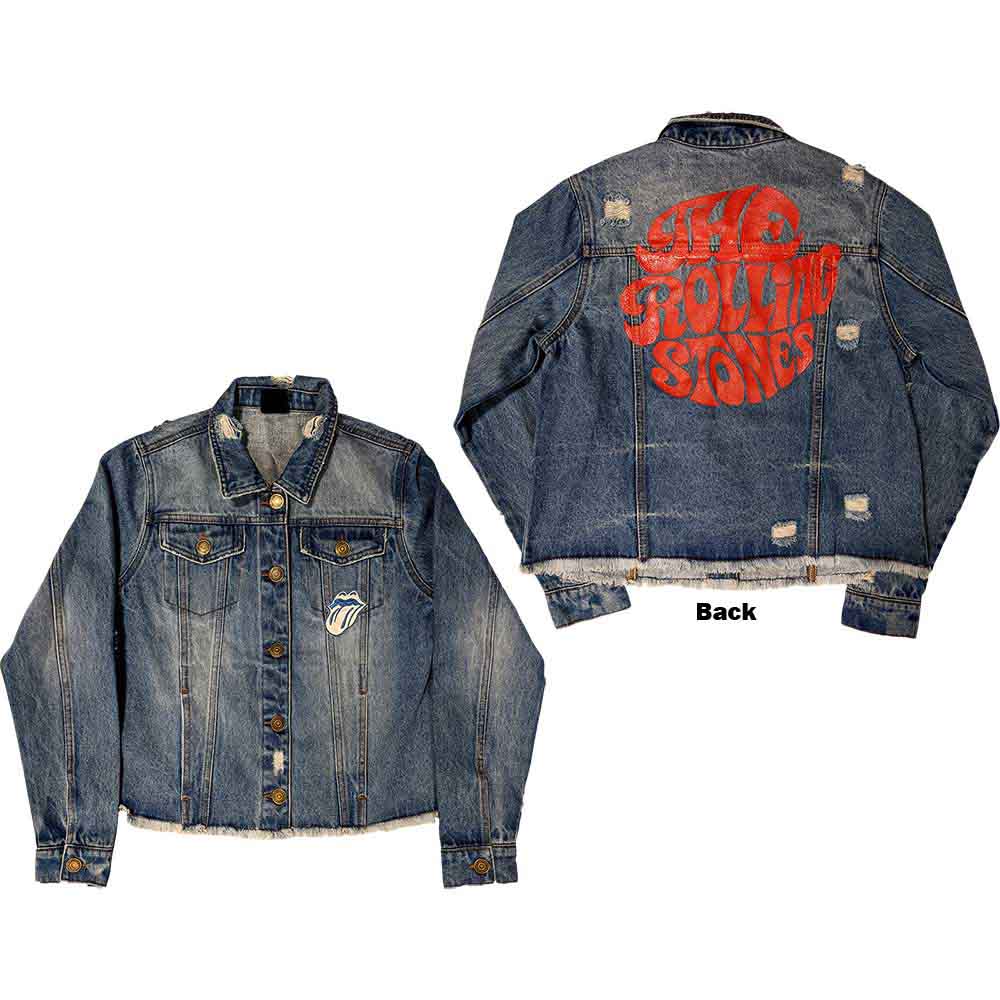 The Rolling Stones: Script (Light Denim Blue) Jakke – officielt merchandise