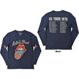 The Rolling Stones: US Tour '78 (Navy Blue) (Back & Sleeve Print) Long Sleeve – officielt merchandise