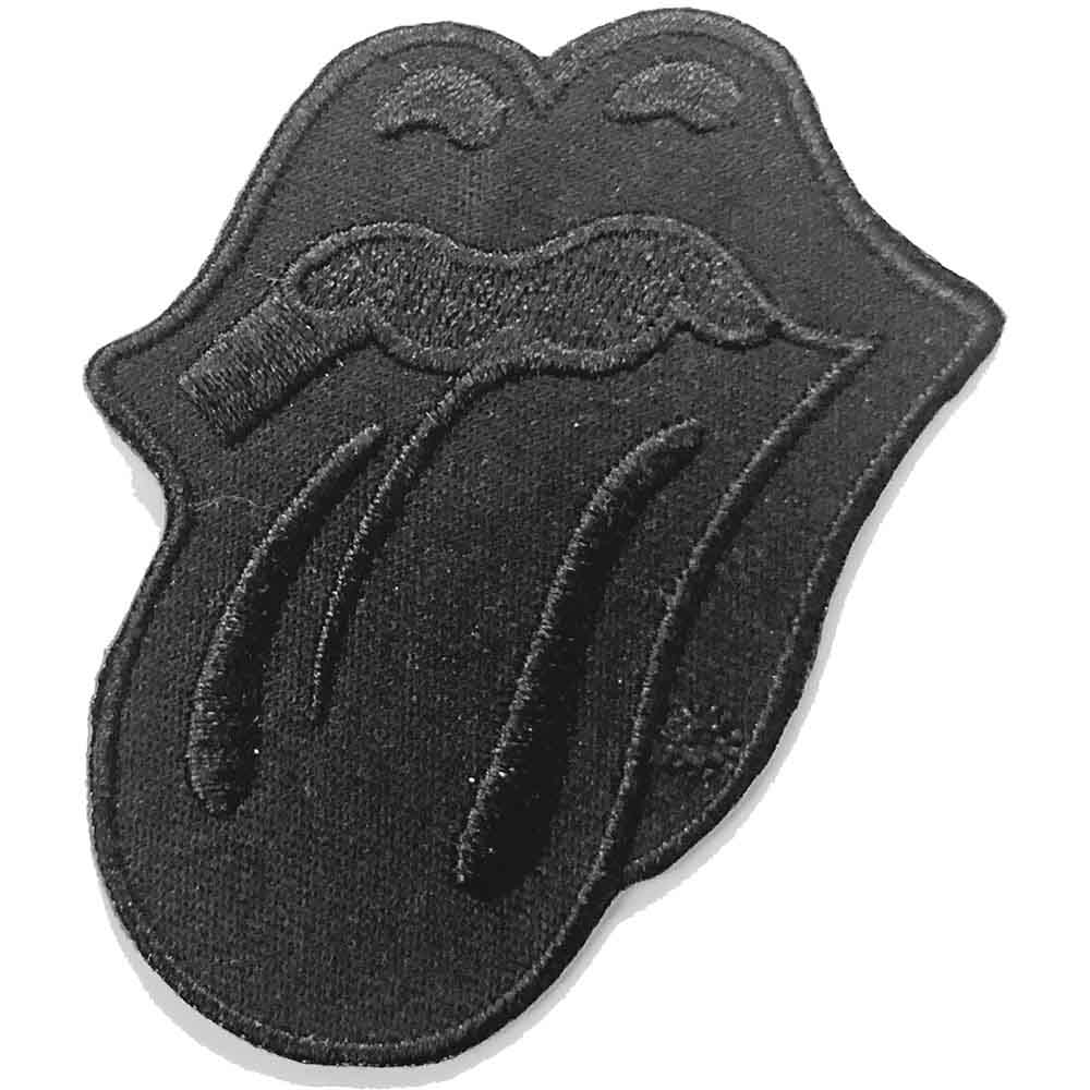 The Rolling Stones: Classic Tongue Black Patch – officielt merchandise