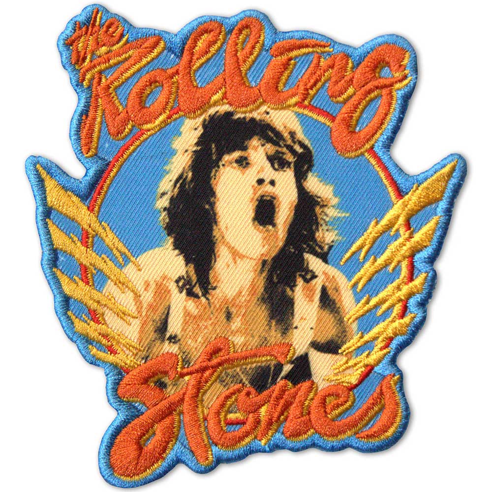 The Rolling Stones: Mick & Orange Logo Printed Patch