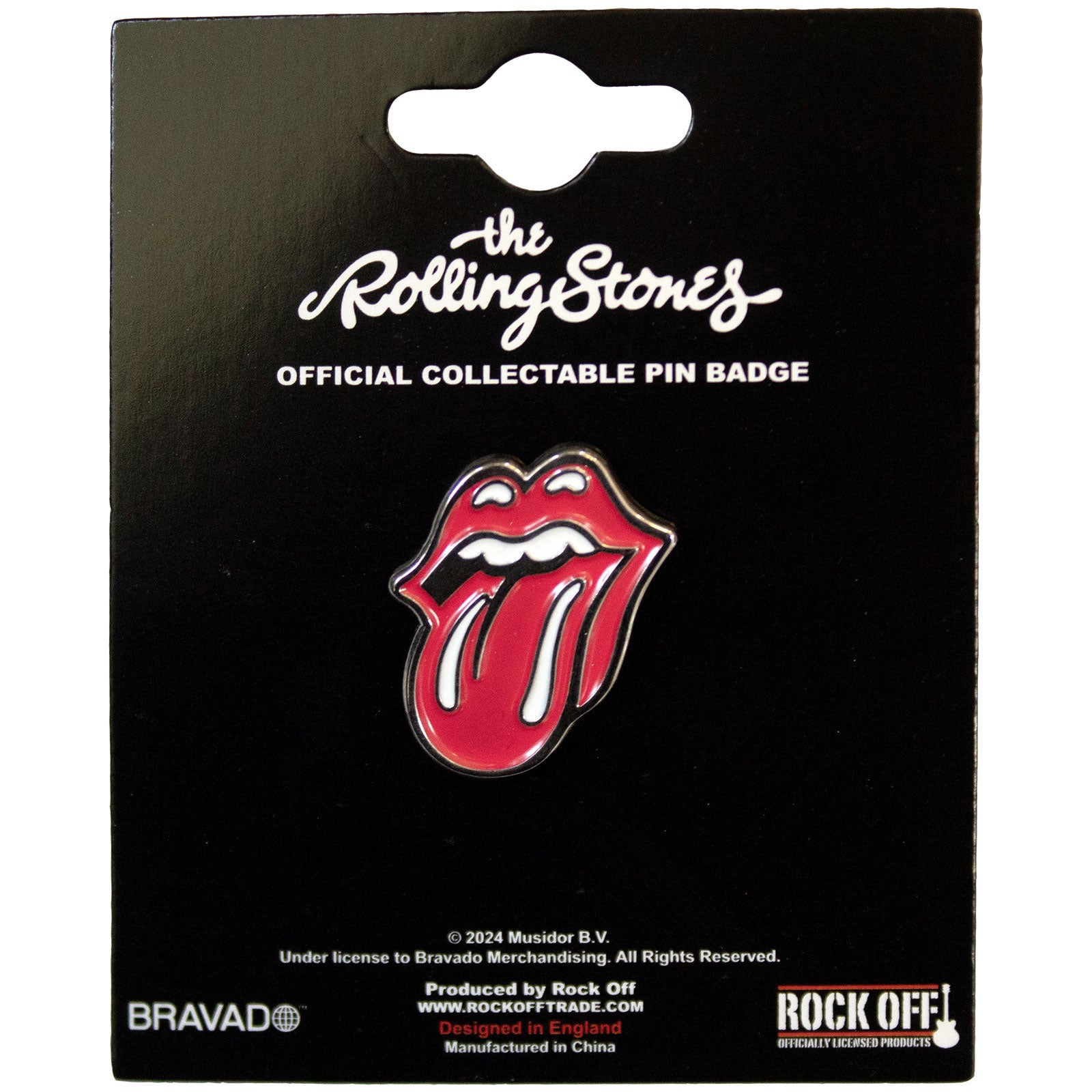 The Rolling Stones: Classic Tongue Silver Outline Pin Badge