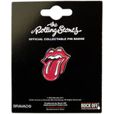 The Rolling Stones: Classic Tongue Silver Outline Pin Badge