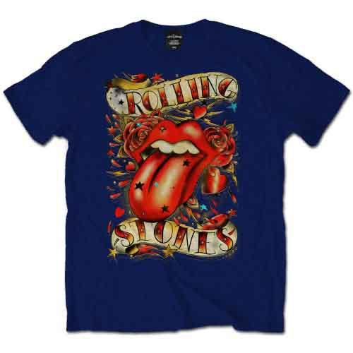 The Rolling Stones: Tongue & Stars T-shirt – officielt merchandise