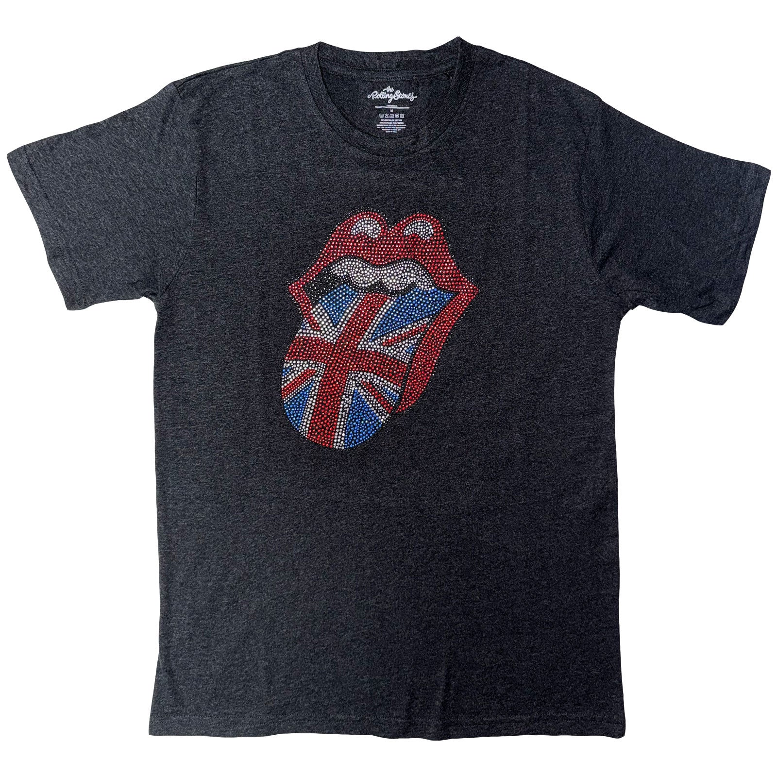 The Rolling Stones: Classic UK (Charcoal Grey) (Embellished) T-shirt – officielt merchandise