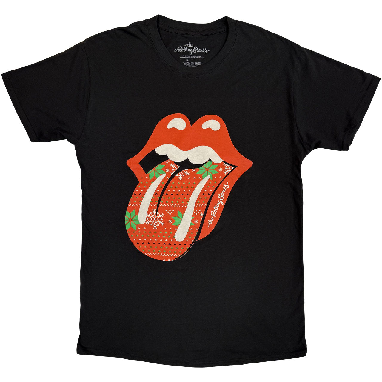 The Rolling Stones: Christmas Tongue T-shirt – officielt merchandise