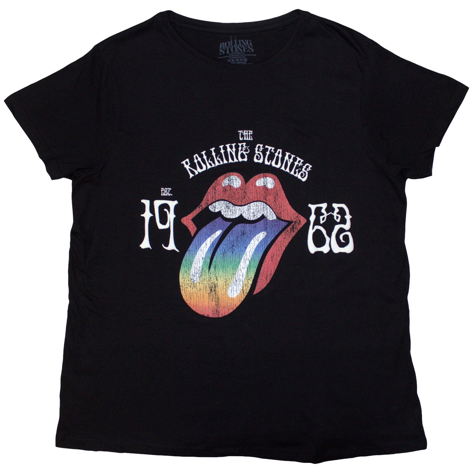 The Rolling Stones: Sixty Rainbow Tongue '62 (Embellished) T-shirt – officielt merchandise