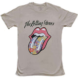 The Rolling Stones: Flowers Tongue (Sand) T-shirt – officielt merchandise