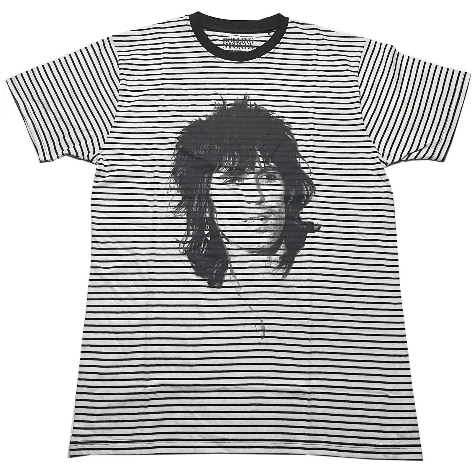 The Rolling Stones Unisex T-Shirt: Keith (Stribet sort/hvid)