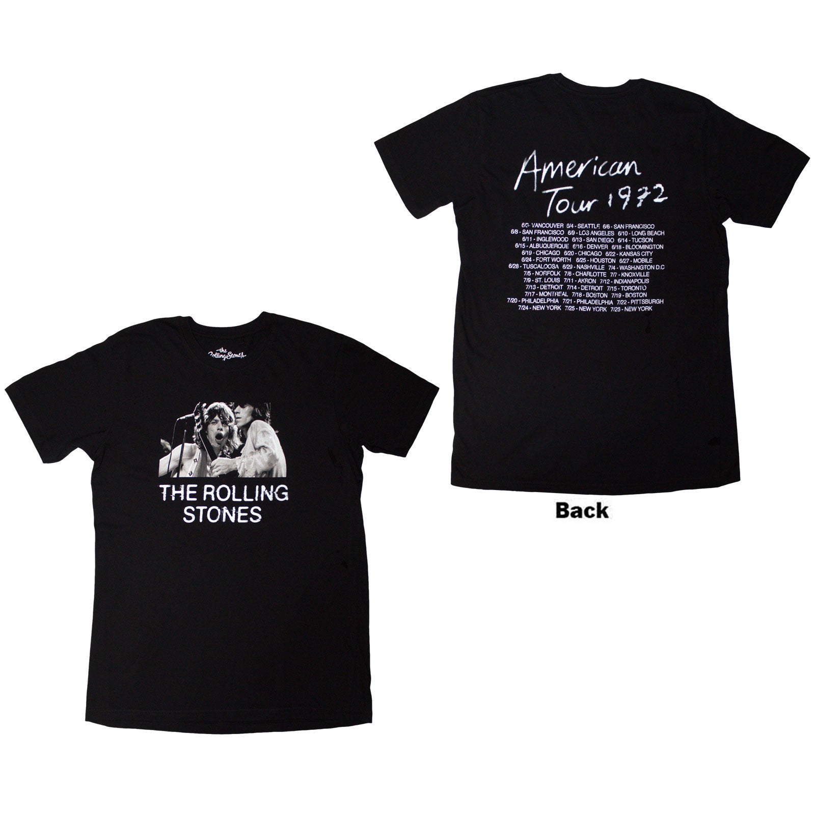 The Rolling Stones: Tour '72 T-Shirt (Back Print)