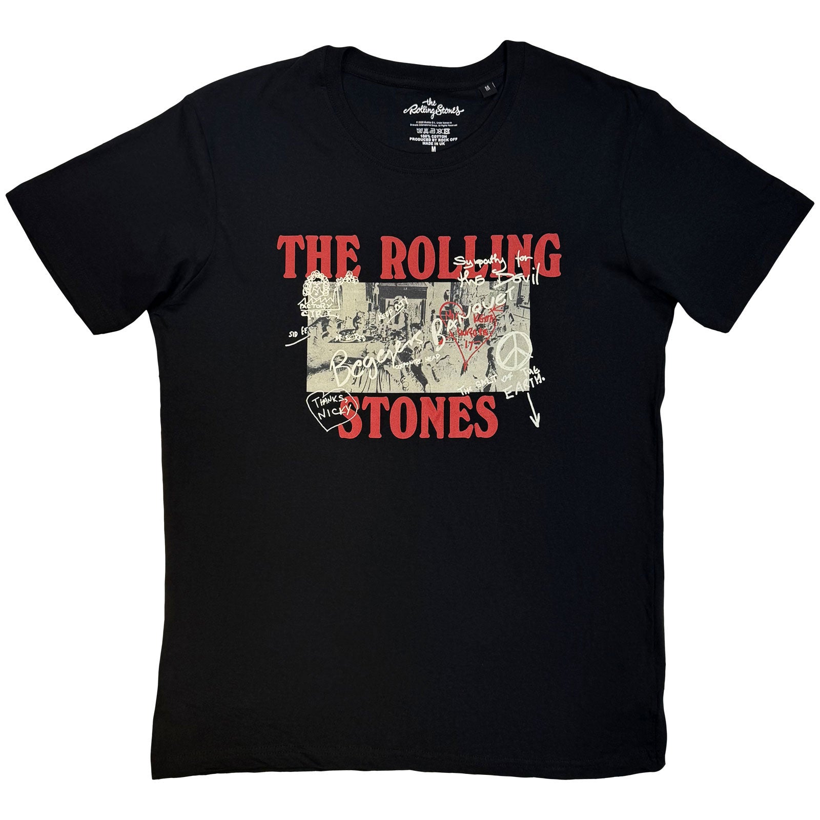 The Rolling Stones: Beggars Banquet Graffiti T-shirt – officielt merchandise