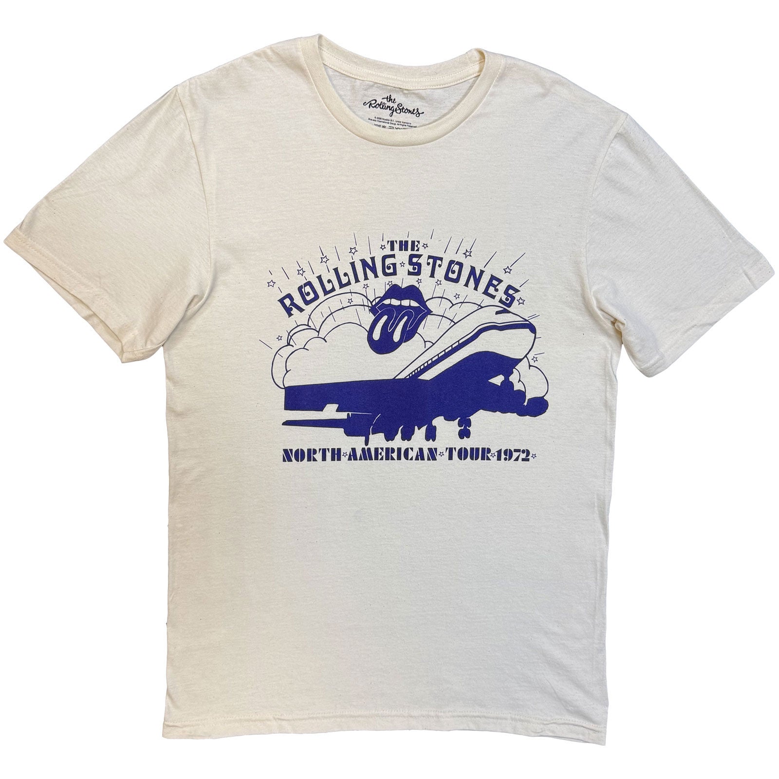 The Rolling Stones: North American Tour 1972 (Natural) T-shirt – officielt merchandise