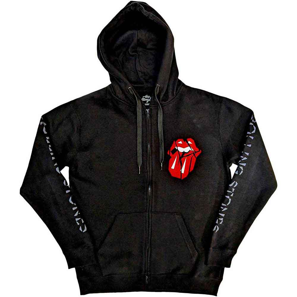 The Rolling Stones: Hackney Diamonds Shattered Tongue (Sleeve Print) Hoodie – officielt merchandise