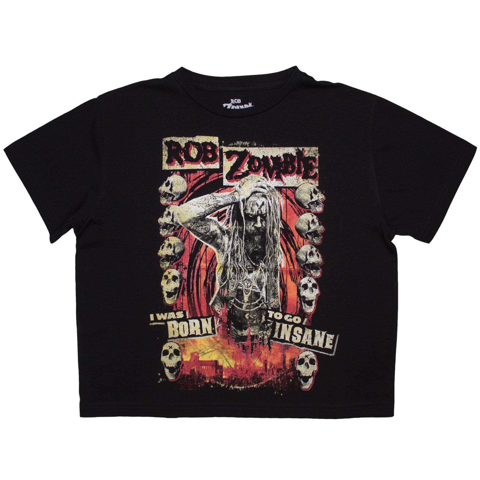 Rob Zombie: Born To Go Insane Crop Top (Kvinder)