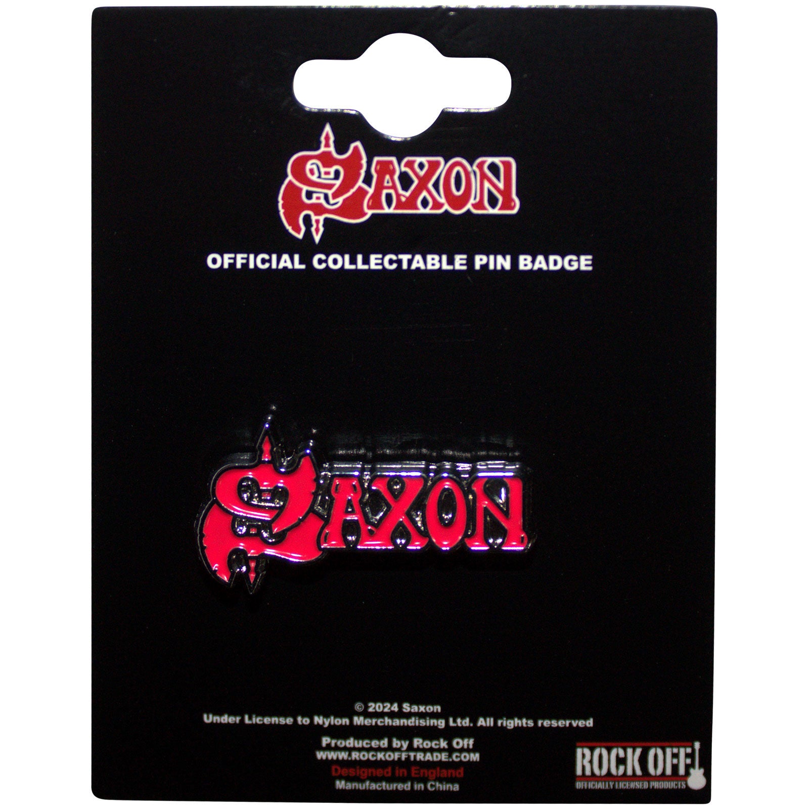 Saxon: Red Logo Pin Badge