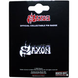 Saxon: White Logo Pin Badge (Die Casting)