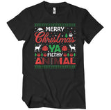 Merry Christmas Ya Filthy Animal T-Shirt T-Shirt fra Christmas
