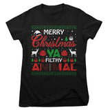 Merry Christmas Ya Filthy Animal Girly Tee Girly Tee fra Christmas