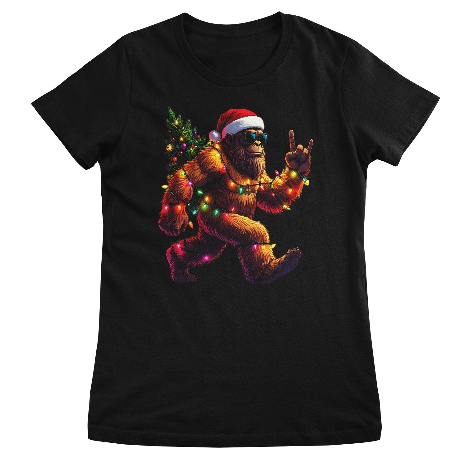 Christmas Bigfoot Girly Tee