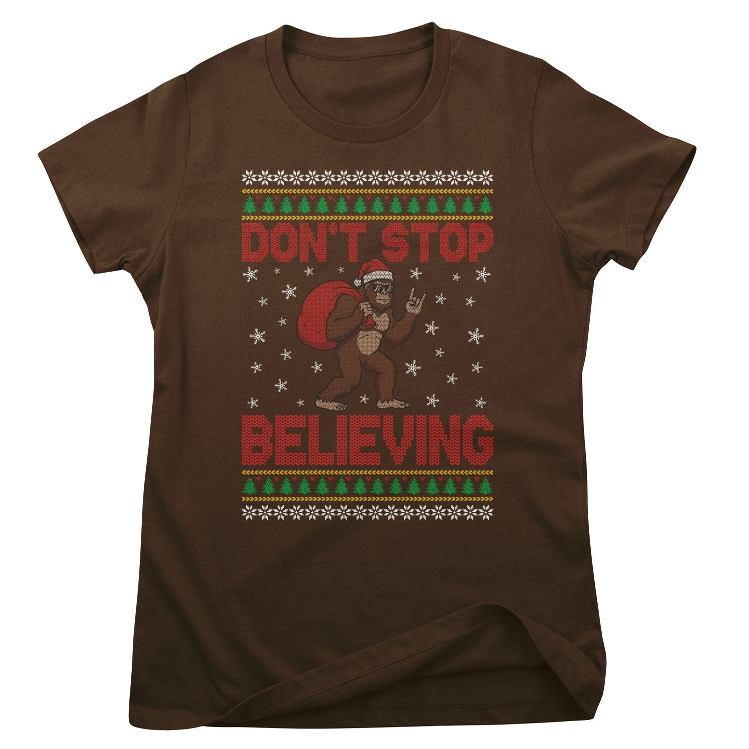 Christmas Bigfoot Pattern Girly Top