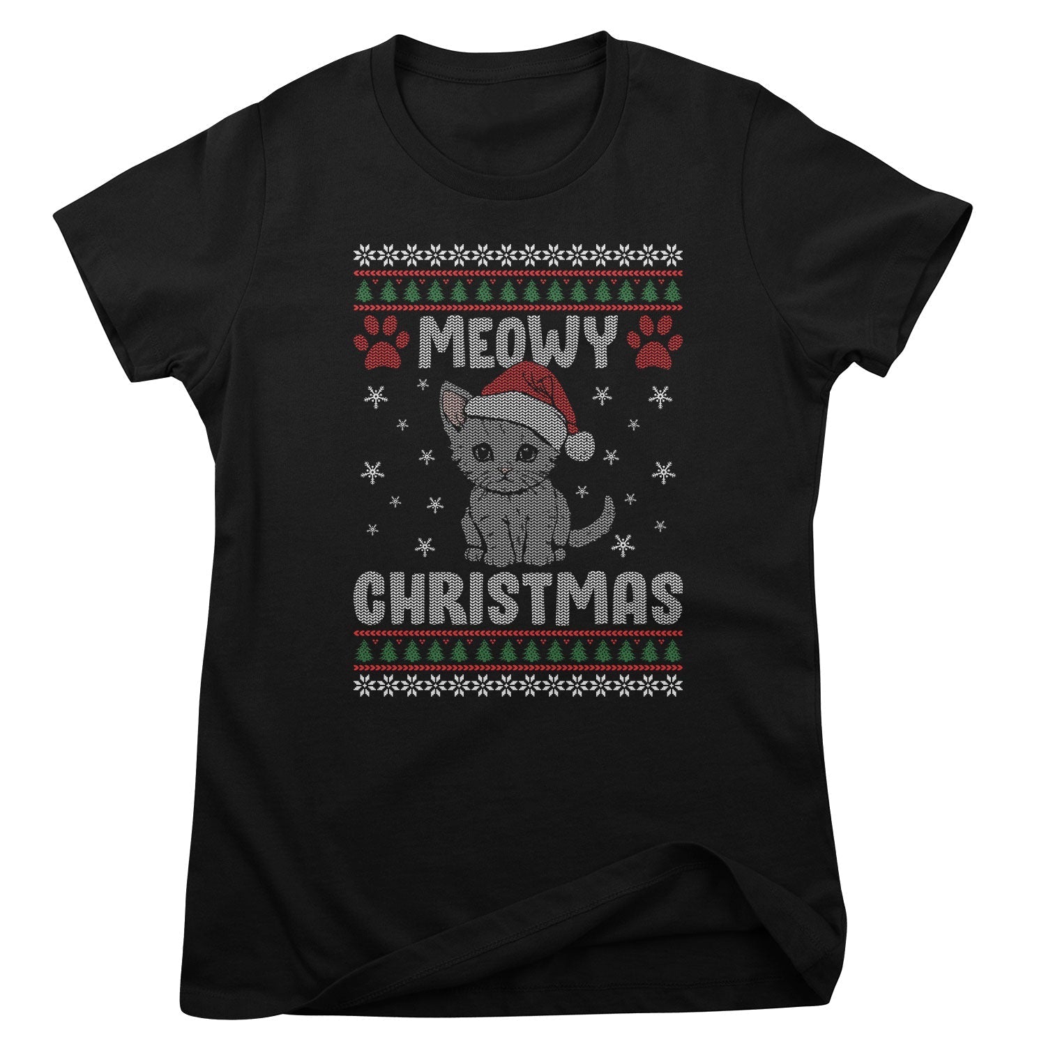 Meowy Christmas Girly Top