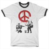 Soldiers Painting CND Sign Ringer Tee
