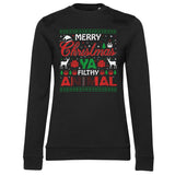 Merry Christmas Ya Filthy Animal Girly Sweatshirt Girly Sweatshirt fra Christmas