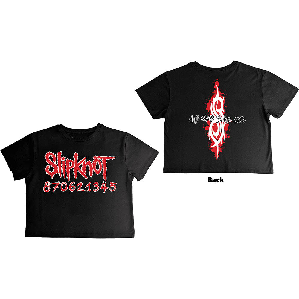 Slipknot: Don't Ever Judge Me Crop Top (Kvinder) (Back Print)