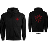 Slipknot: 9 Point Star Zipped Hoodie (Back Print)