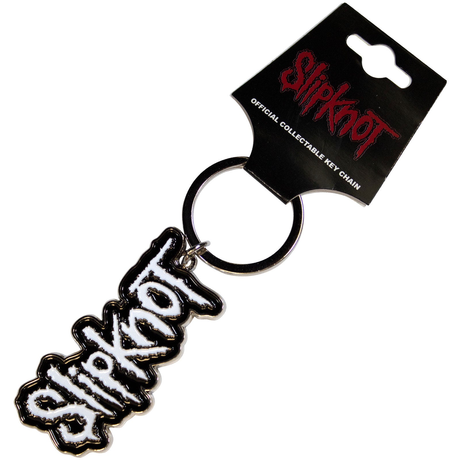 Slipknot: White Logo Black Border Keychain