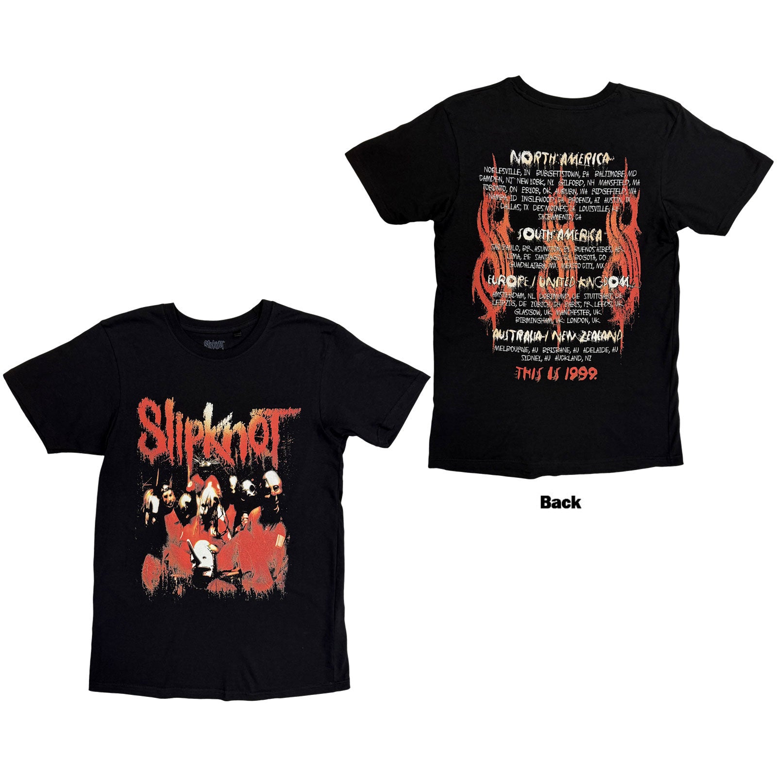 Slipknot: North American Tour '99 T-Shirt (Back Print)