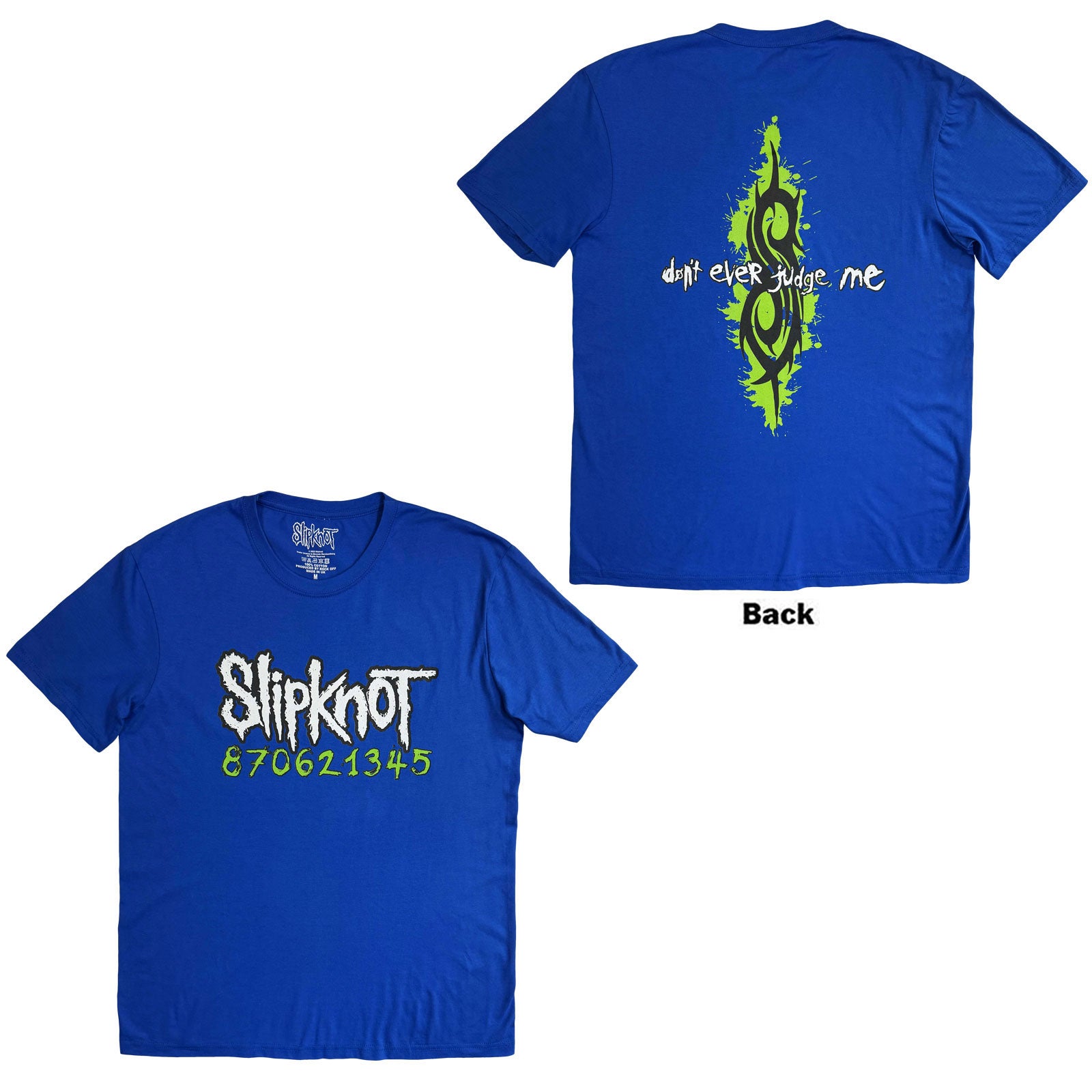 Slipknot: Don't Ever Judge Me Neon T-Shirt (Back Print)