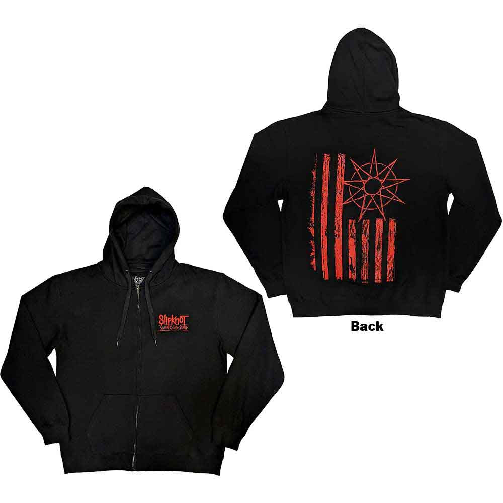 Slipknot: 9-Point Flag Zipped Hoodie (Back Print)