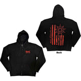 Slipknot: 9-Point Flag Zipped Hoodie (Back Print)
