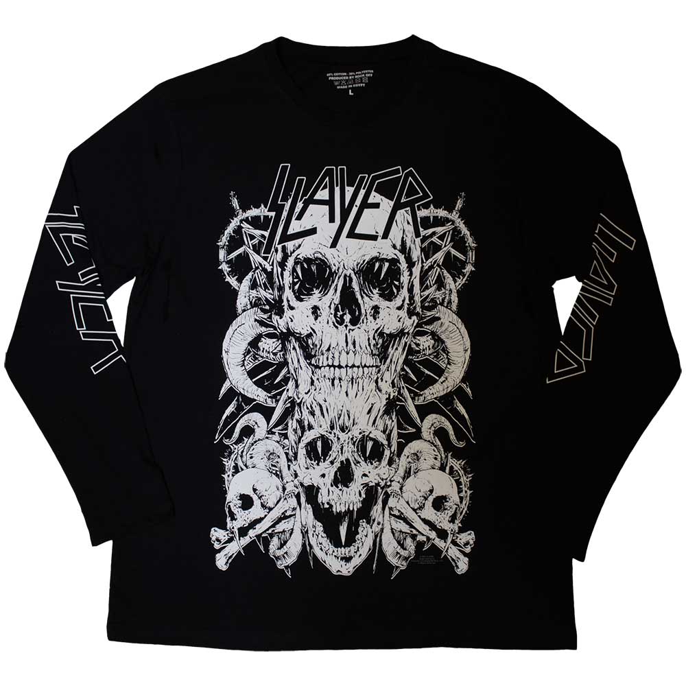 Slayer: White Skulls Long Sleeve T-Shirt