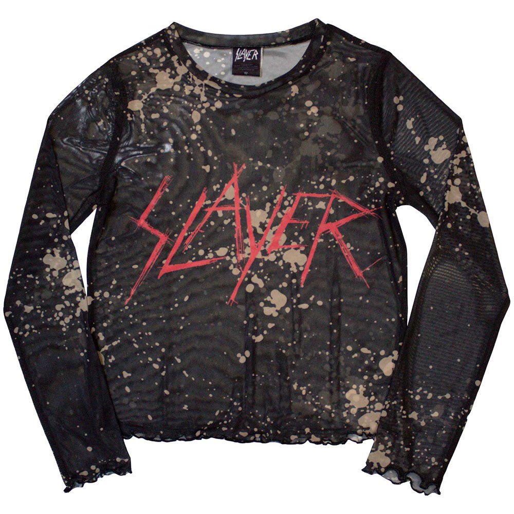Slayer: Scratchy Logo Crop Top (Kvinder) (Mesh)