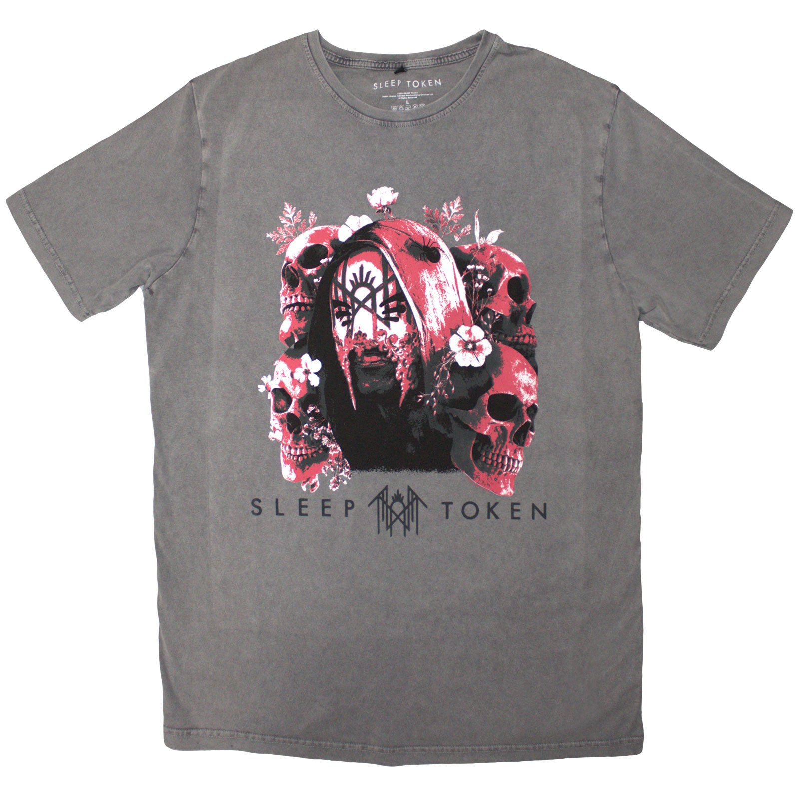 Sleep Token: Skulls & Flowers Stone Wash T-Shirt (Wash)