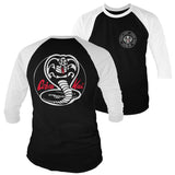 Cobra Kai Hvid Patches Baseball 3/4 Sleeve Tee