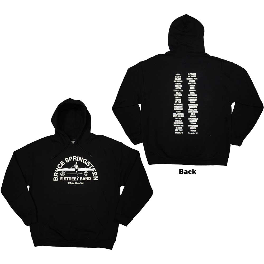 Bruce Springsteen: Tour '23 Leaning Car Pullover Hoodie (Back Print)