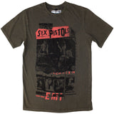 The Sex Pistols: Photo Collage Stone Wash T-Shirt (Wash)