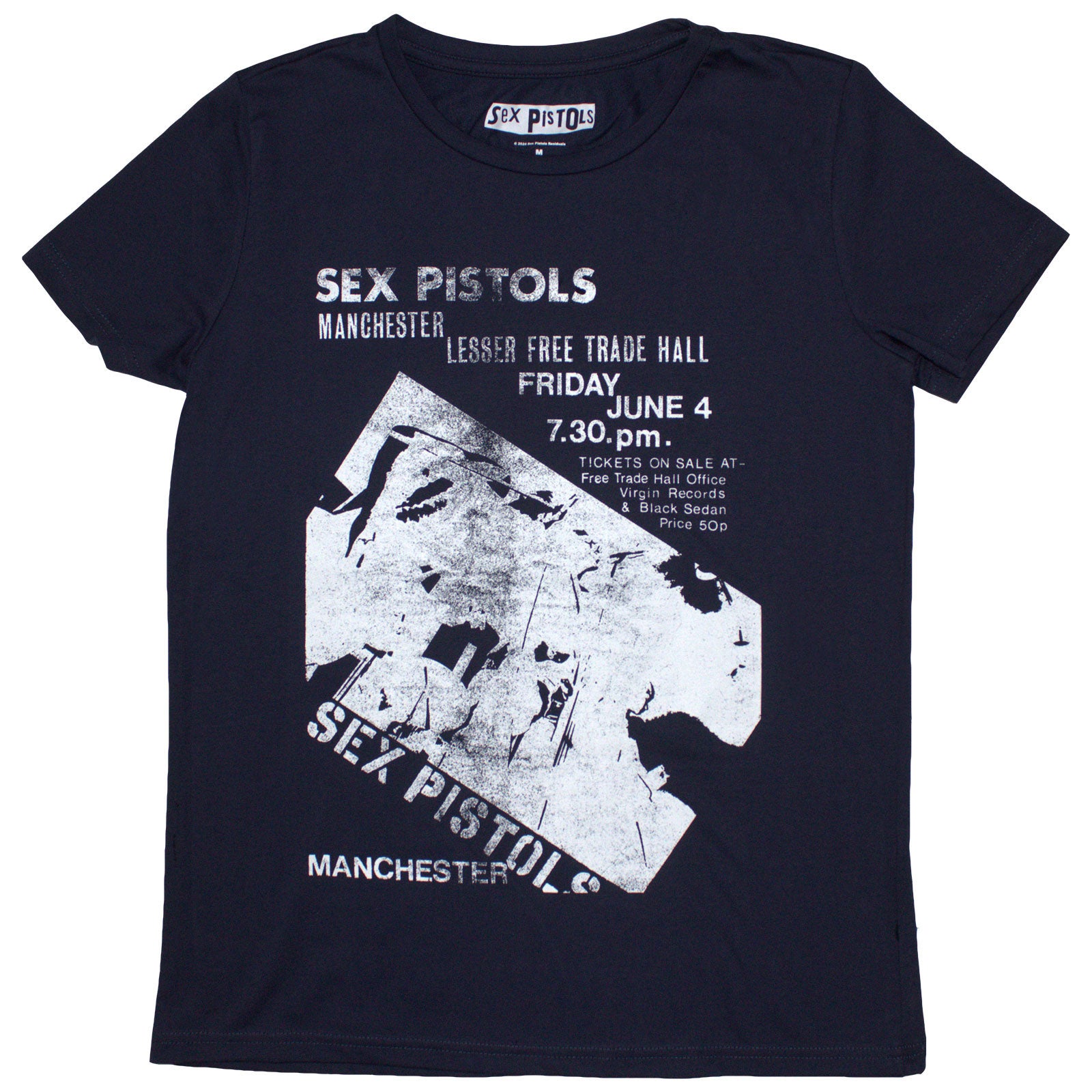 The Sex Pistols: Manchester Flyer T-shirt – officielt merchandise