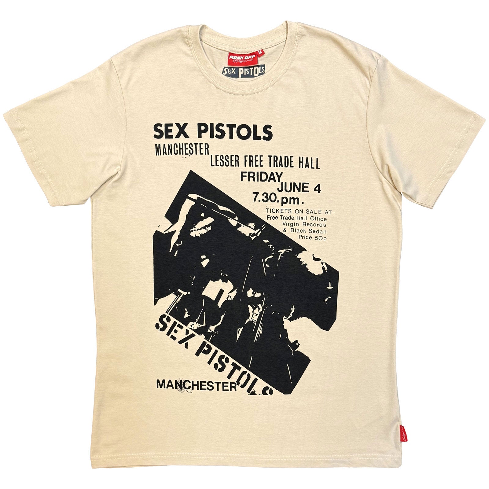 The Sex Pistols: Manchester (Sand) T-shirt – officielt merchandise