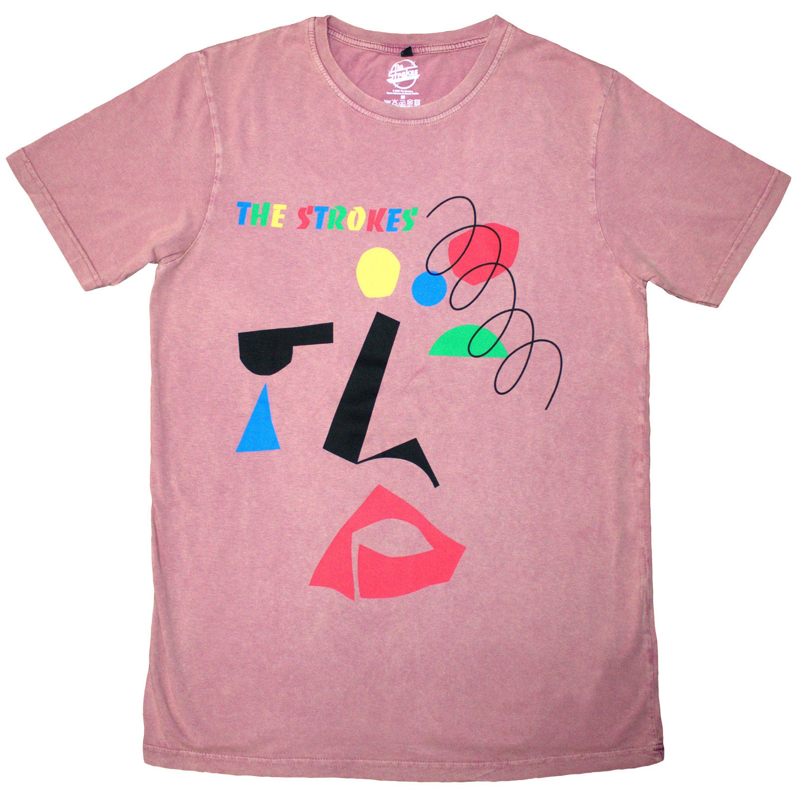 The Strokes: Abstract Face Stone Wash T-Shirt (Wash)