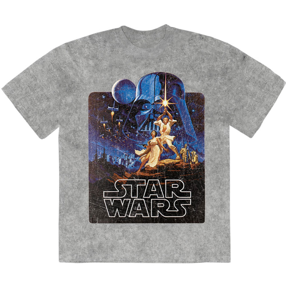 Star Wars: Luke & Leia Pose Stone Wash T-Shirt (Wash)