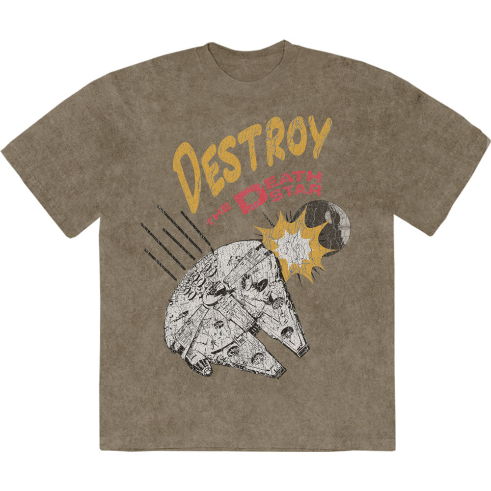 Star Wars: Destroy Death Star Stone Wash T-Shirt (Wash)