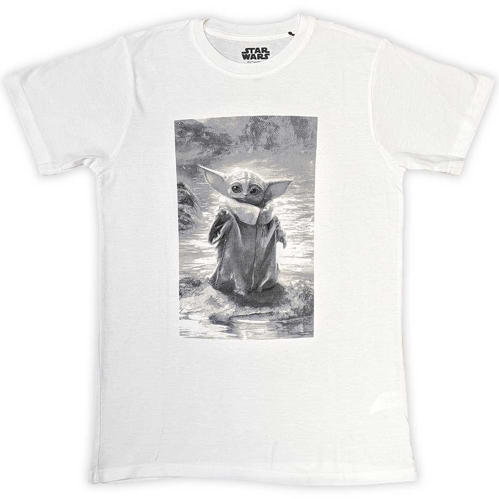 Star Wars: The Mandalorian Grogu B&W T-shirt – officielt merchandise
