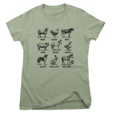 The Sounds Of Farm Animals - ToddArt Girly Tee