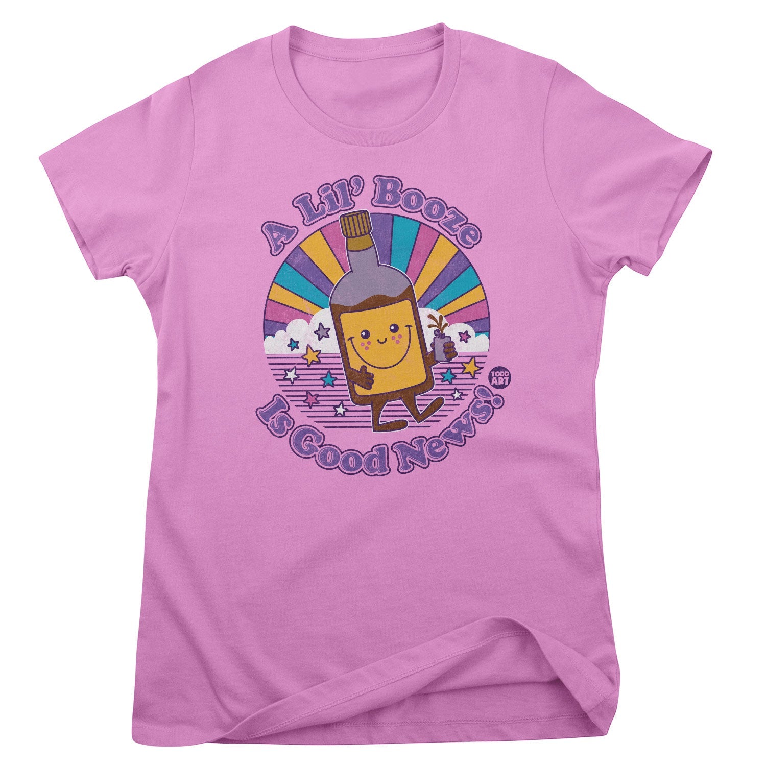 A Lil' Booze Is Good News - ToddArt Girly Tee