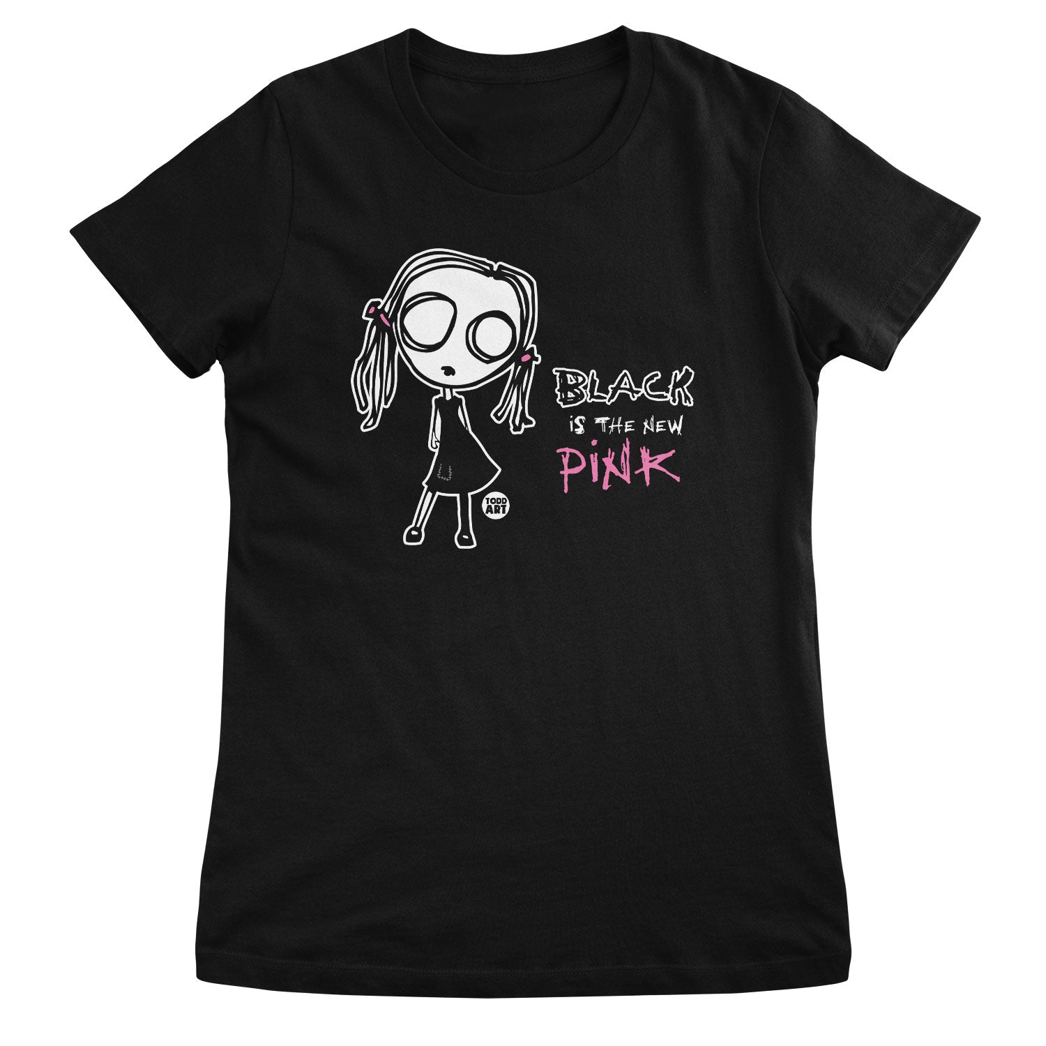 Black Is The New Pink - ToddArt Girly Tee